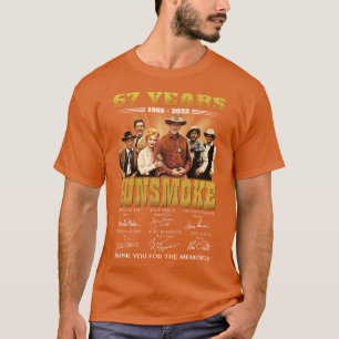 67 jaar Gunsmoke gegoten handtekeningen dank u voo T-shirt