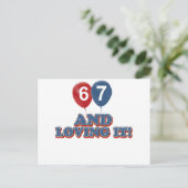 67 jaar Oude design Briefkaart (Staand voorkant)