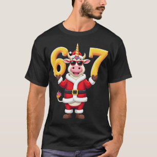 67 Kerst Eenhoorn 6 7 Meme voor Meisjes Kinderen G T-shirt