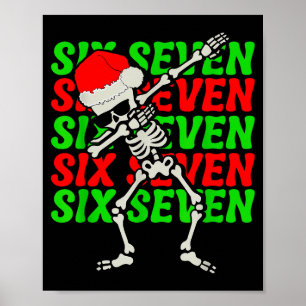 67 Kerst Grappig Zes Zeven Meme Brainrot Dabbing Poster