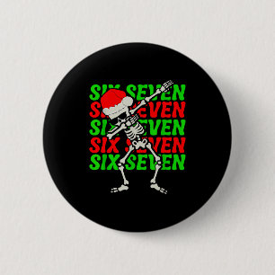 67 Kerst Grappig Zes Zeven Meme Brainrot Dabbing Ronde Button 5,7 Cm