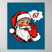 67 Kerst Grappig Zes Zeven Meme Brainrot Sinterkla Poster (Voorkant)