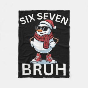 67 Kerst Grappig Zes Zeven Meme Brainrot Sneeuwman Fleece Deken