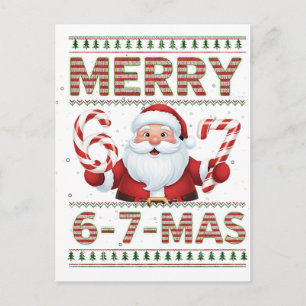 67 Kerst Merry 6 7 Lelijk Kerstmis Zes Zeven Briefkaart