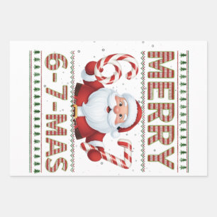 67 Kerst Merry 6 7 Lelijk Kerstmis Zes Zeven Inpakpapier Vel