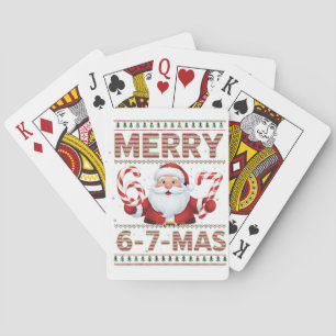 67 Kerst Merry 6 7 Lelijk Kerstmis Zes Zeven Pokerkaarten
