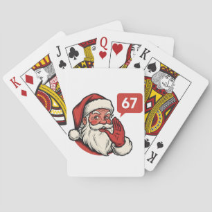 67 Kerst Merry Zes Zeven Brainrot Kerstman Pokerkaarten