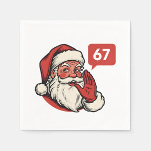67 Kerst Merry Zes Zeven Brainrot Kerstman Servet