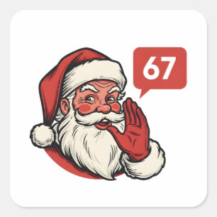 67 Kerst Merry Zes Zeven Brainrot Kerstman Vierkante Sticker