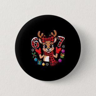 67 Kerst outfit vrouwen meme rendier zes zeven  Ronde Button 5,7 Cm