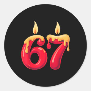 67 Kerstkaarsen Ronde Sticker