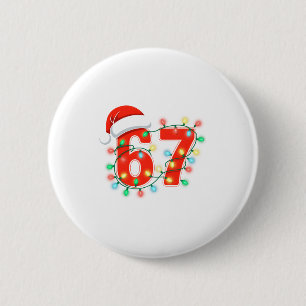 67 Kerstlichten Meme Zeggen 6 7 Kostuum Xmas L Ronde Button 5,7 Cm