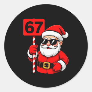 67 Kerstman Meme 6 7 Grappige Kerstmis 6-7 Zes Zev Ronde Sticker