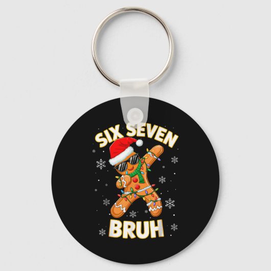 67 Kerstmis 6 7 Meme Peperkoek Man Kerst Pyjama Sleutelhanger (Voorkant)