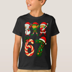 67 Kerstmis Dabbing Kerstman Elf Sneeuwman Grappig T-shirt