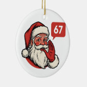 67 Kerstmis Prettig Zes Zeven Hersendement Sinterk Keramisch Ornament (Rechts)