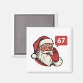 67 Kerstmis Prettig Zes Zeven Hersendement Sinterk Magneet (Voorkant / Achterkant)