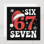 67 Kerstmuts Kerstmis Zes Zeven Grappige Uitsprake Feestdagenkaart (Voorkant / Achterkant)