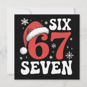 67 Kerstmuts Kerstmis Zes Zeven Grappige Uitsprake Feestdagenkaart (Voorkant)