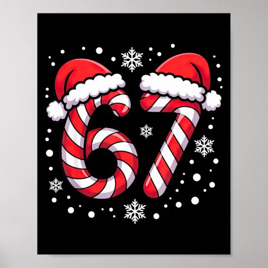 67 Kerststokken Kerstman Poster (Voorkant)