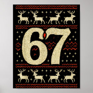 67 Kersttrui Lelijk 6 7 Meme Zes Zeven Metselaar Poster