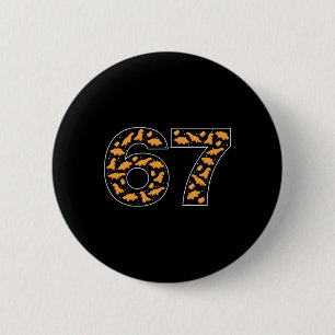 67 Kipnuggets Zes Zeven Ronde Button 5,7 Cm