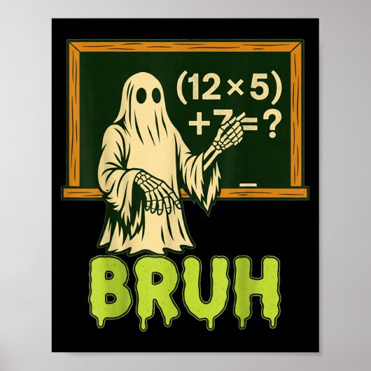 67 Leraar Halloween Geest Zes Zeven Meme Brainrot Poster (Voorkant)