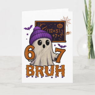 67 Leraar Halloween Geest Zes Zeven Meme Wiskunde Kaart
