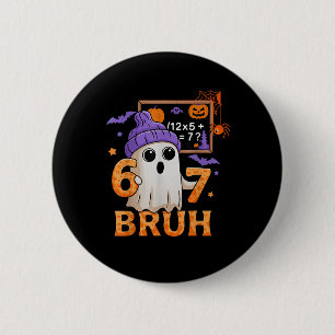67 Leraar Halloween Geest Zes Zeven Meme Wiskunde Ronde Button 5,7 Cm