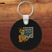 67 Leraar Halloween Skelet Zes Zeven Meme Brein Sleutelhanger (Voorkant)