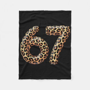 67 Luipaard Meme Grappig Zes Zeven Gen Alpha Sla Fleece Deken