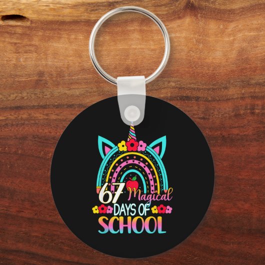 67 Magical Days Of School Meme Funny Student Teach Sleutelhanger (Voorkant)