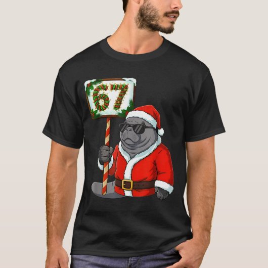 67 Manatee Christmas Six Seven Meme Brainrot Manat T-shirt (Voorkant)