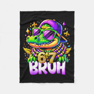 67 Mardi Gras Alligator Mardigator Zes Zeven Bruh Fleece Deken