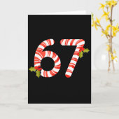 67 Mas Meme Candy Cane Six Seven Kids Men Women Ch Kaart (Gele Bloem)