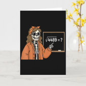 67 Math Teacher Skeleton Halloween Root 4489 Messy Kaart (Gele Bloem)
