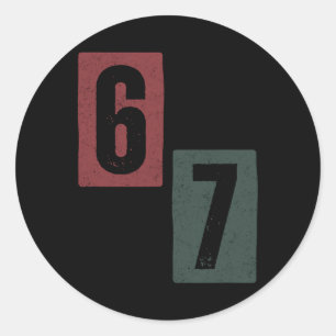 67 Meme 1 Ronde Sticker