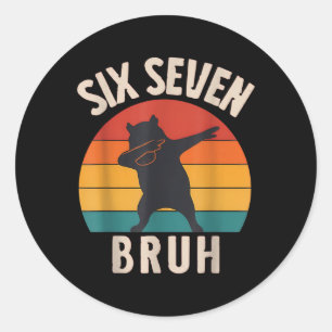 67 Meme 6 7 Dabbing Capyra Zes Zeven Bruh Grappige Ronde Sticker