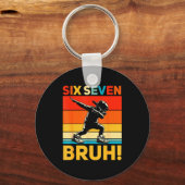 67 Meme 6 7 Numbers Dabbing Six Seven Bruh Funny B Sleutelhanger (Voorkant)