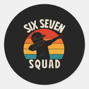 67 Meme 6 7 Nummers Dabbing Six Seven Squad Grappi Ronde Sticker
