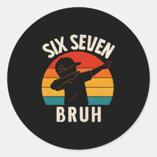 67 Meme 6 7 Nummers Dabbing Zes Zeven Bruh Grappig Ronde Sticker
