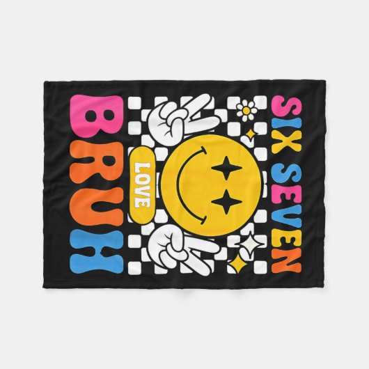 67 Meme 6 7 Six Seven Bruh Fleece Deken (Voorkant (Horizontaal))