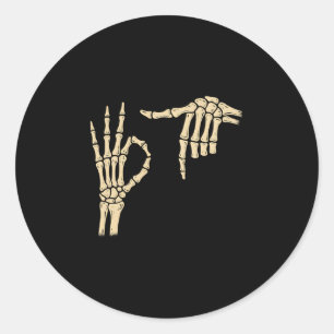 67 Meme 6 7 Skelet Halloween Zes Zeven Gen Alpha Ronde Sticker