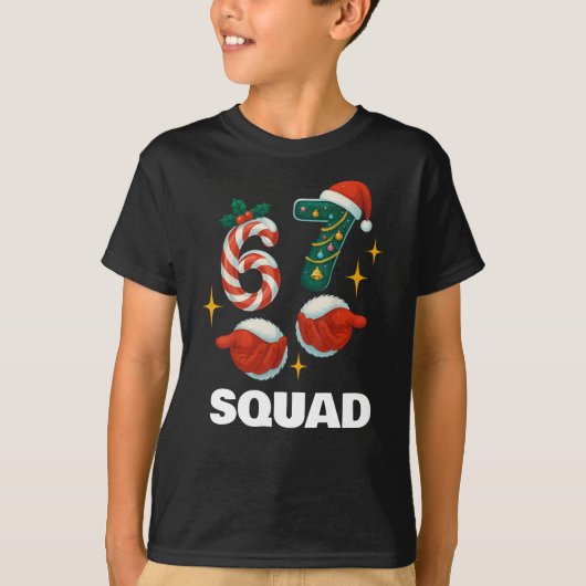 67 Meme 6-7 Squad Christmas T-shirt (Voorkant)