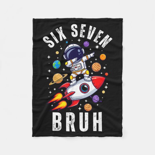 67 Meme Astronaut Dabbing In Space Funny Six Seven Fleece Deken (Voorkant)