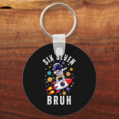 67 Meme Astronaut Dabbing In Space Funny Six Seven Sleutelhanger (Voorkant)