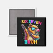 67 Meme Capybara Six Seven Bruh Capybara Kids Boys Magneet (Voorkant / Achterkant)