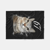 67 Meme Cat Howling At Moon Brainrot Funny 6 7  Fleece Deken (Voorkant (Horizontaal))