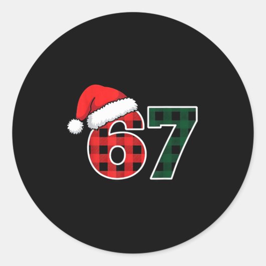 67 Meme Christmas Six Seven Ronde Sticker (Voorkant)