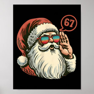 67 Meme Coole Kerstman Retro Kerstman 6 7 Grappig Poster